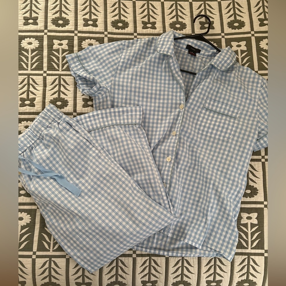 Vintage JCrew Cottage Core Gingham Summer Pajama Set